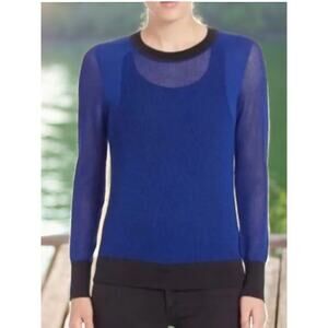 50% OFF NWT Rag & Bone Shea Pullover L/S Sleeve Sweater Royal Blue & Black Small